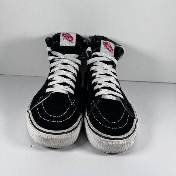 Vans Sk8 Hi Black High Top Lace Up Skateboard Shoes Sneakers Women's Size 8 - Picture 2 of 9
